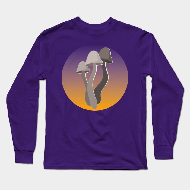 Toadstool Mushroom Sunset Graphic Long Sleeve T-Shirt by gabby.gp.designs